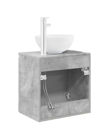 Mobile Lavabo da Parete Grigio Cemento 49,5 x 35 x 63 cm