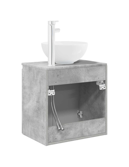 Mobile Lavabo da Parete Grigio Cemento 49,5 x 35 x 63 cm
