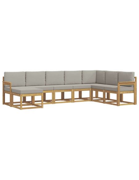 Set di divani da esterno 8 pcs Bianco e Grigio Chiaro