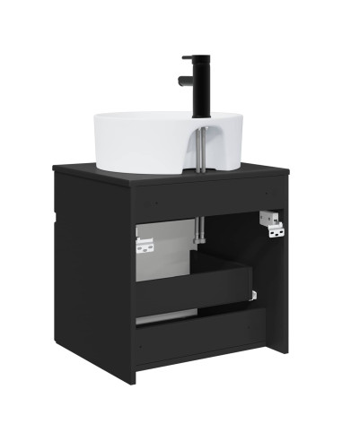 Mobile lavabo da parete Nero 49 x 44,5 x 65 cm