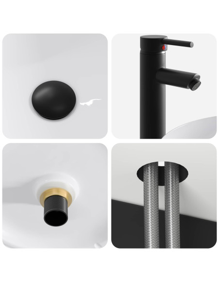 Mobile lavabo da parete Nero 49 x 44,5 x 65 cm
