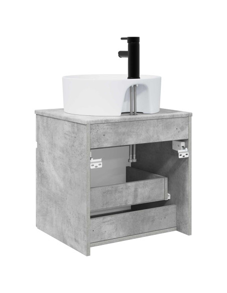 Mobile lavabo da parete Grigio Cemento 49 x 44,5 x 65 cm