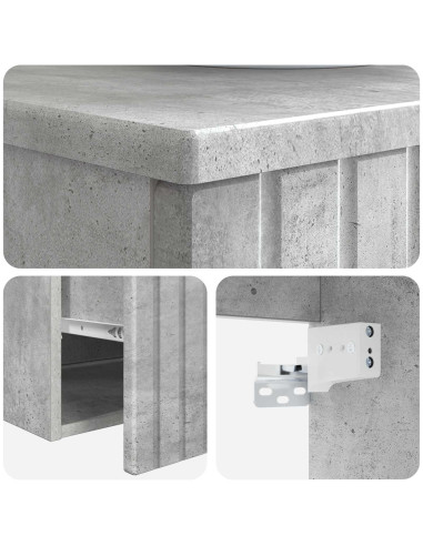 Mobile lavabo da parete Grigio Cemento 49 x 44,5 x 65 cm
