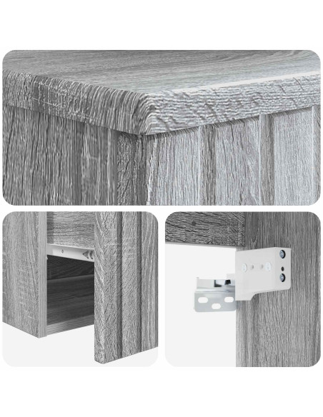 Mobile lavabo da parete Sonoma grigio 49 x 44,5 x 65 cm
