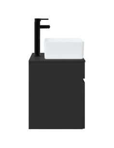 Mobile lavabo da parete Nero 49 x 41 x 63 cm 2