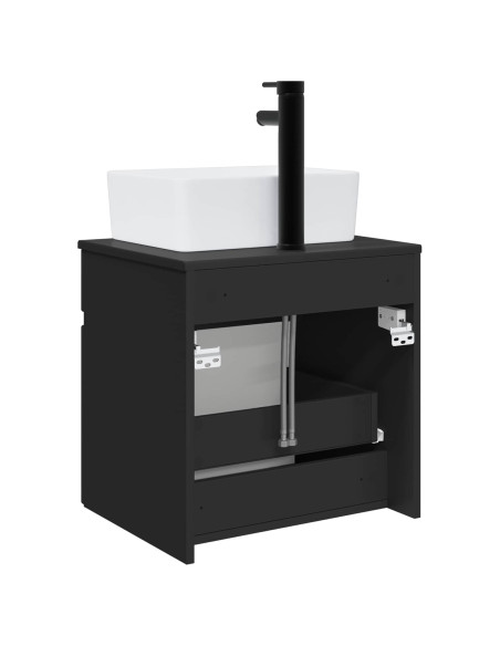 Mobile lavabo da parete Nero 49 x 41 x 63 cm
