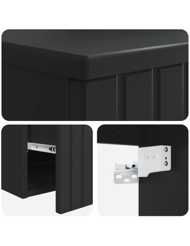 Mobile lavabo da parete Nero 49 x 41 x 63 cm