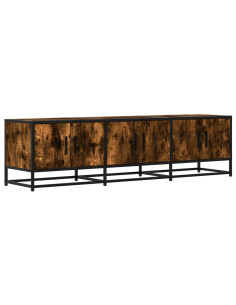 Mobile TV Rovere Fumo 150x35x41 cm in Truciolato e Metallo