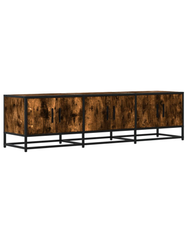 Mobile TV Rovere Fumo 150x35x41 cm in Truciolato e Metallo