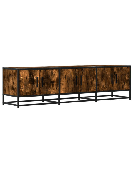 Mobile TV Rovere Fumo 150x35x41 cm in Truciolato e Metallo