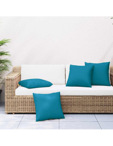 Cuscini per divano 4 pz blu 50x50 cm in Tessuto