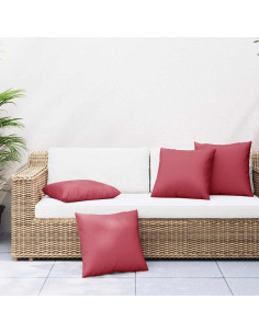 Cuscini per divano 4 pz colore Rosso Vino 60x60 cm in Tessuto