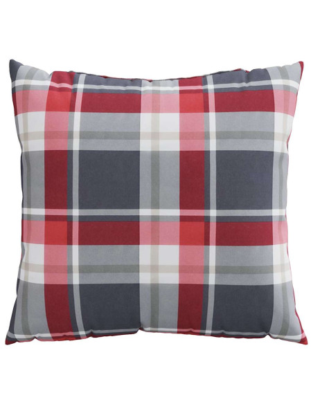 Cuscini per divano 4 pz Rossi a Quadri 60x60 cm in Tessuto