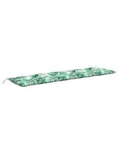 Cuscino per panchina da giardino con motivo a foglie 200x50x7 cm Tessuto Oxford 2