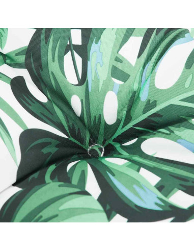 Cuscino per panchina da giardino con motivo a foglie 200x50x7 cm Tessuto Oxford