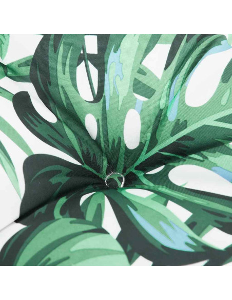 Cuscino per panchina da giardino con motivo a foglie 200x50x7 cm Tessuto Oxford