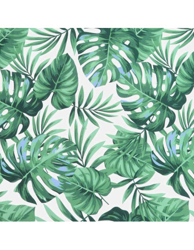 Cuscino per panchina da giardino con motivo a foglie 200x50x7 cm Tessuto Oxford