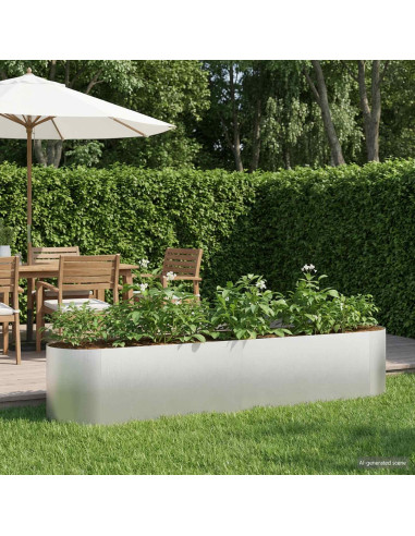 Letto rialzato da giardino Acciaio Inox 200 x 40 x 40 cm