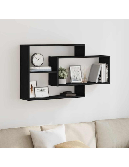 Mensola da parete Rovere Nero 104x20x58,5 cm in Legno Multistrato