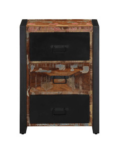 Mobiletto con cassetti multicolore 50x35x70 cm in legno massello di recupero