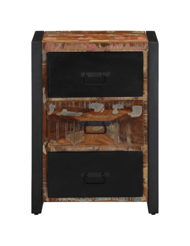 Mobiletto con cassetti multicolore 50x35x70 cm in legno massello di recupero
