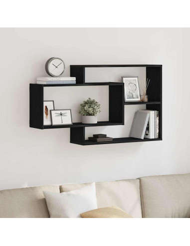 Mensola da parete Rovere Nero 104x20x58,5 cm in Legno Multistrato