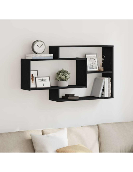 Mensola da parete Rovere Nero 104x20x58,5 cm in Legno Multistrato
