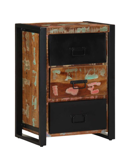 Mobiletto con cassetti multicolore 50x35x70 cm in legno massello di recupero