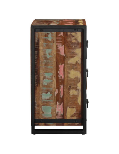 Mobiletto con cassetti multicolore 50x35x70 cm in legno massello di recupero
