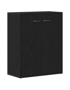 Credenza Rovere Nero 60x30x75 cm in Legno Multistrato 2