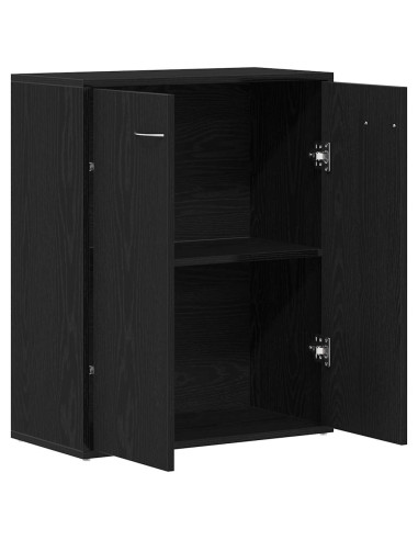 Credenza Rovere Nero 60x30x75 cm in Legno Multistrato