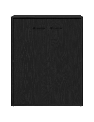 Credenza Rovere Nero 60x30x75 cm in Legno Multistrato