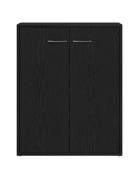 Credenza Rovere Nero 60x30x75 cm in Legno Multistrato