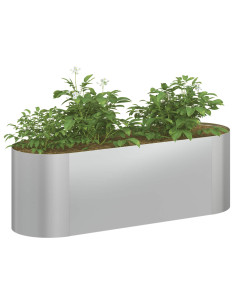 Letto rialzato da giardino Acciaio zincato 120 x 40 x 40 cm 2