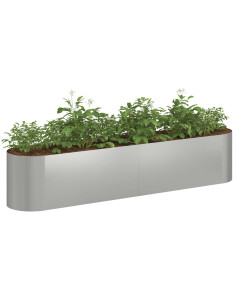 Letto rialzato da giardino Acciaio zincato 200 x 40 x 40 cm 2