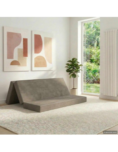 Divano Letto Pieghevole 120 x 67 x 45 cm Grigio Chiaro