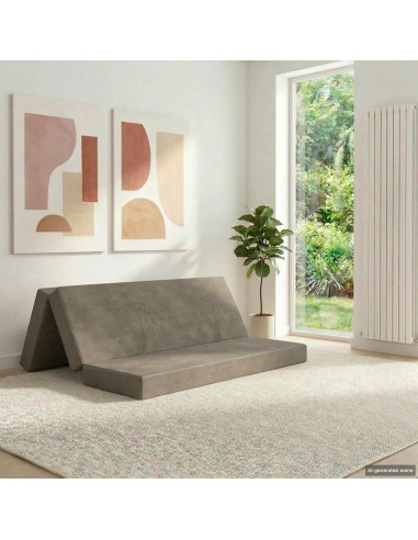 Divano Letto Pieghevole 120 x 67 x 45 cm Grigio Chiaro