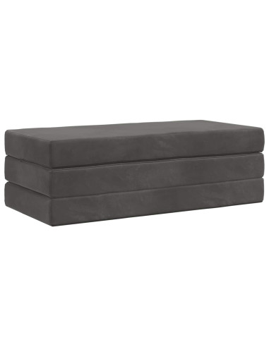 Divano Letto Pieghevole 120 x 67 x 45 cm Grigio Scuro