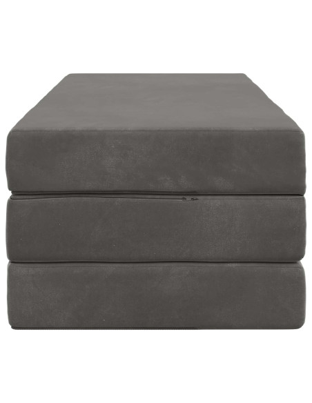 Divano Letto Pieghevole 120 x 67 x 45 cm Grigio Scuro
