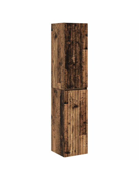 Mobiletto da Bagno a Muro Legno antico 33 x 34,5 x 160 cm