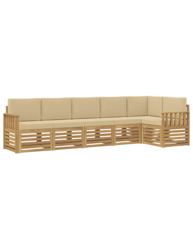 Set di divani da esterno 6 pcs Bianco e Beige