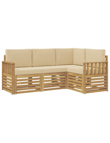 Set di divani da esterno 4 pcs Bianco e Beige