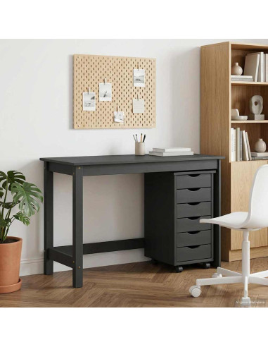 Set scrivania e mobiletto su ruote MOSS 2 pcs Grigio