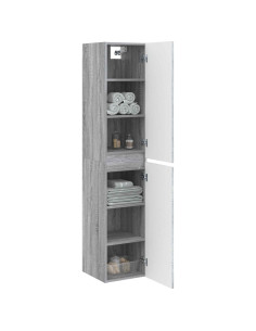 Mobiletto da Bagno a Muro Sonoma grigio 33 x 34,5 x 160 cm 2