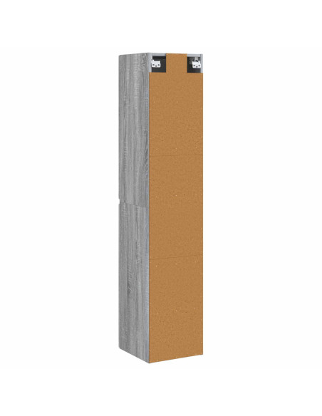 Mobiletto da Bagno a Muro Sonoma grigio 33 x 34,5 x 160 cm