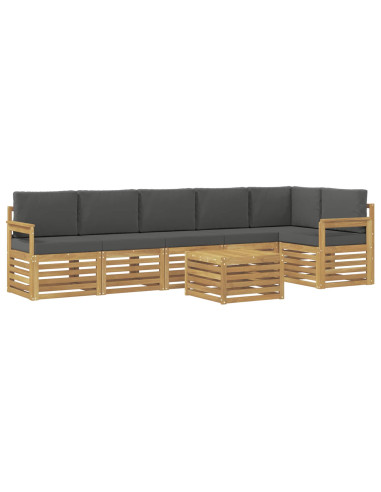 Set di divani da esterno 7 pcs Bianco e Antracite