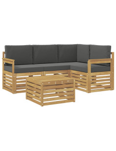 Set di divani da esterno 5 pcs Bianco e Antracite 2