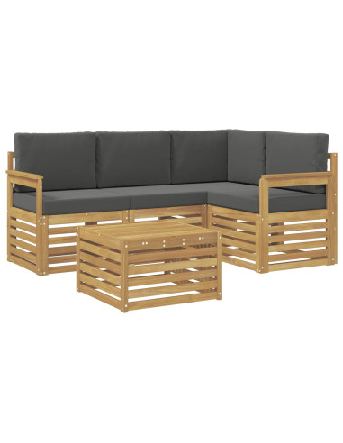 Set di divani da esterno 5 pcs Bianco e Antracite