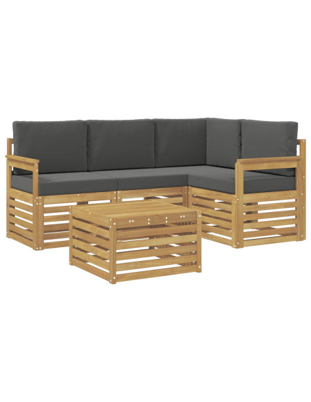 Set di divani da esterno 5 pcs Bianco e Antracite