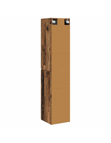 Mobiletto da Bagno a Muro Legno antico 33 x 34,5 x 160 cm